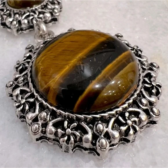 Tiger’s Eye Silver Drop 22-24” Necklace